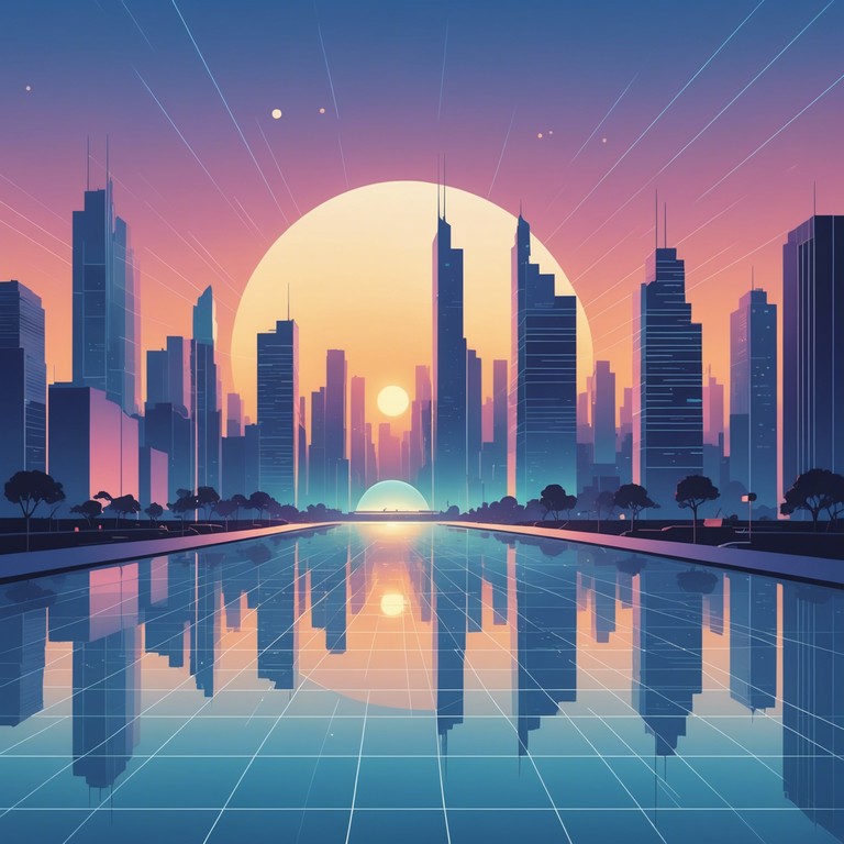 Imagine a soundtrack that feels like watching the sun rise from a high tech metropolis in japan, where the traditional sounds of a koto meet the vibrant beats of modern synth music, symbolizing the new meeting the old in a delightful symphony.