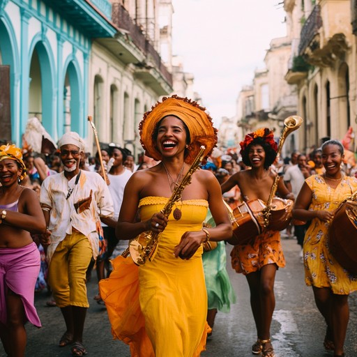 Experience infectious rhythms and vibrant energy of a tropical parade with dynamic afro cuban beats and enthusiastic brass.