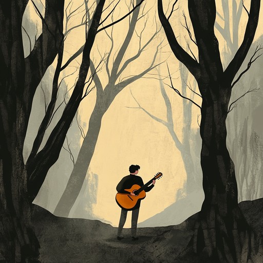 An intricate acoustic guitar piece, reminiscent of a lonely medieval troubadour wandering through ancient landscapes. The melody carries the listener through a tale of solitude, with gentle strumming and tender plucking, capturing the essence of a heart seeking solace in vast, empty spaces.