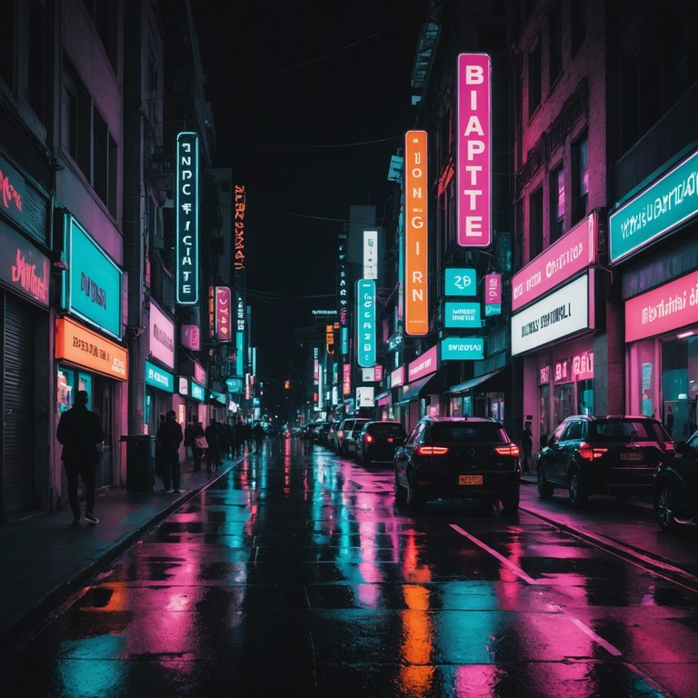 A musical journey that captures the essence of a bustling metropolis at night, brought to life through rhythmic complexities and a dynamic groove under the city lights. The song should echo the non stop energy of urban life with a blend of modern and retro influences, reflecting both the neon glow and the heartbeat of the city.