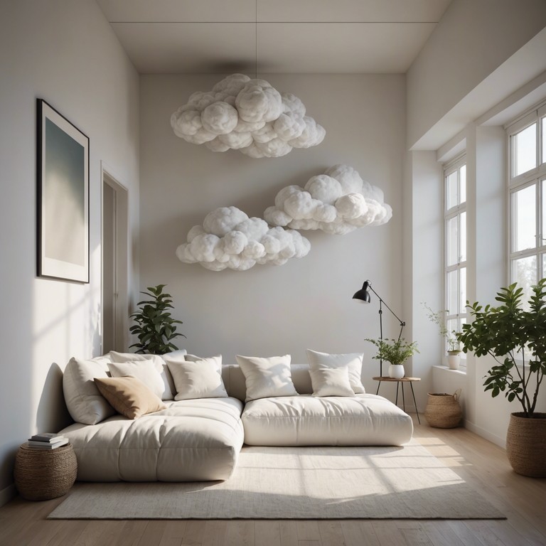 Imagine reclining in a light filled bedroom, watching cloud like pillows transform with gentle plucks of guitar strings and soothing synth melodies.