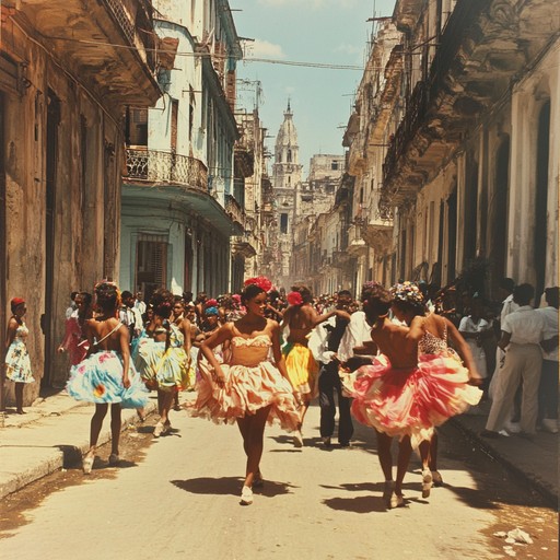 This track features invigorating rhythms that capture the essence of a lively cuban festival, filled with dance, color, and cultural flair. The music conjures vivid images of dancers moving effortlessly through havana's vibrant streets at dusk, their movements a blend of tradition and spontaneous expression. The instrumental focus is on an authentic cuban sound, emphasizing rhythmic complexity and the joyous atmosphere of a street festival.