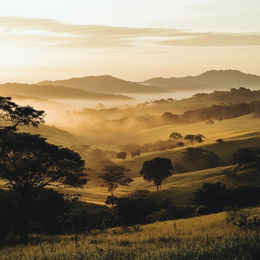 An atmospheric blend of traditional brazilian sertanejo melodies with ethereal soundscapes, capturing the mystical essence of the brazilian countryside.