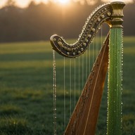 soothing harp under soft morning light.