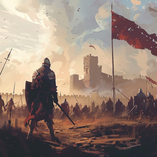 A grand and dynamic orchestral composition that evokes the thrill and intensity of a heroic battle scene. Featuring triumphant brass, soaring strings, and powerful percussion, this piece will transport listeners to an epic battlefield where courage and valor reign supreme. A grand and dynamic orchestral composition that evokes the thrill and intensity of a heroic battle scene. Featuring triumphant brass, soaring strings, and powerful percussion, this piece will transport listeners to an epic battlefield where courage and valor reign supreme.