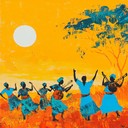 vibrant rhythms celebrating life amidst african savannah's golden glow