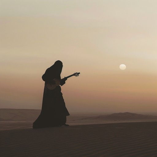 This composition elegantly blends traditional middle eastern melodies with modern instrumentation, featuring an exquisite interplay of oud and orchestral elements. It creates a serene and sophisticated atmosphere, perfect for unwinding and meditation, evoking images of moonlit deserts and lush oases. The soothing dynamics and intricate rhythms captivate the listener, transporting them to a world of timeless beauty and grace.