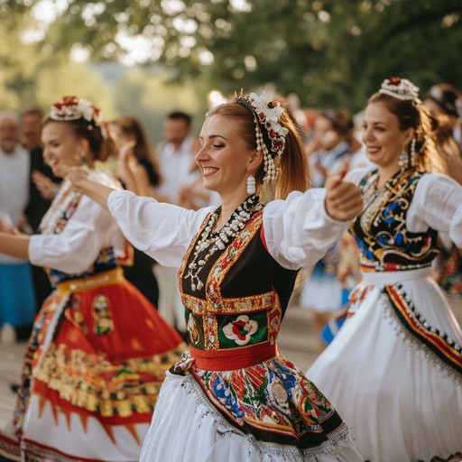 This lively instrumental invites listeners into the celebratory world of traditional bulgarian chalga. Featuring vibrant accordion and spirited percussion, it encapsulates the effervescent energy and rich cultural soundscape of a night dancing in the balkans.