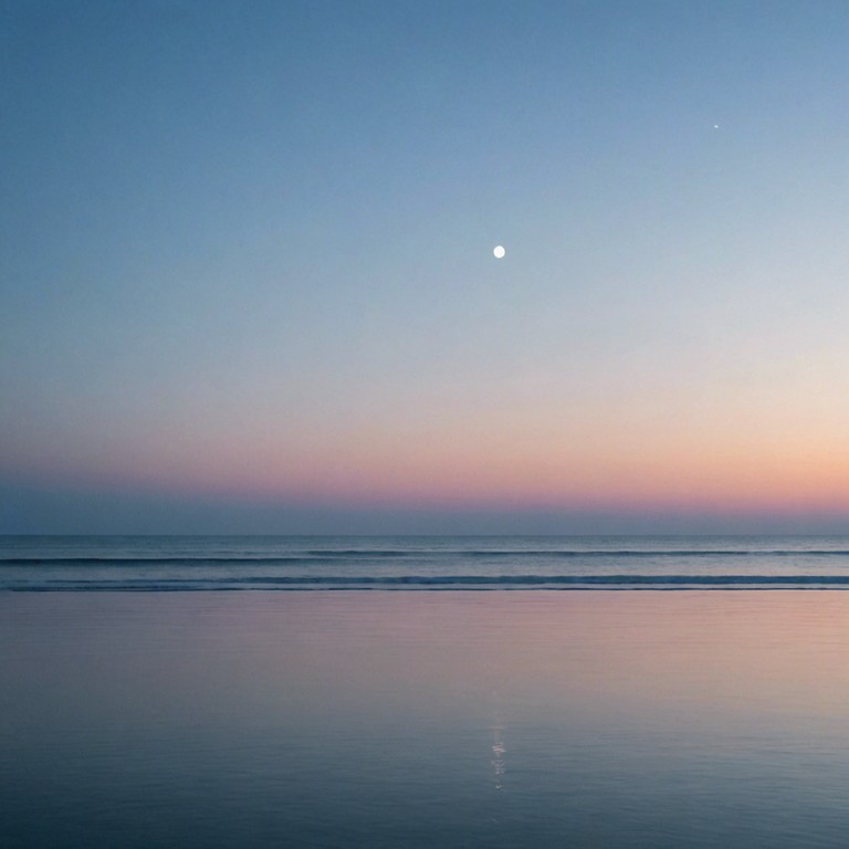 Imagine sitting by the shore as dusk falls, the gentle sound of the waves combining with a subtle electronic melody to evoke a sense of peace and contentment. This alternative take uses minimalist beats to emphasize quietude and reflection.