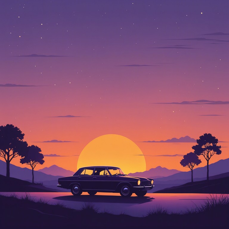 Imagine driving through a twilight landscape, the sky painted in shades of orange and purple, while a gentle melody plays, complementing the peacefulness of the evening.