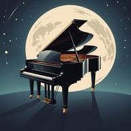 soft piano under moonlit darkness