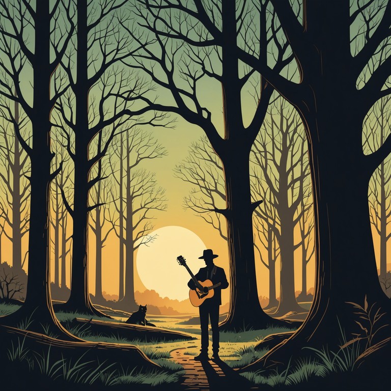 Expanding on the mysteries of an enchanted forest, this track uses the natural resonance of the acoustic guitar enhanced with reverb to emulate the echo of whispers bouncing off the ancient trees. Perfect for introspective listening or as a backdrop for folk tales.