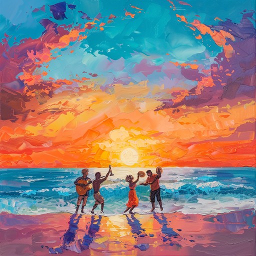 Dive into the vibrant rhythmic patterns of bossa nova under a vibrant tropical sunset. This tune brings to life the seamless blend of samba and jazz influences, with guitar strings dancing along to hypnotic rhythms. The piece feels alive with the spirit of summer, inviting listeners to lose themselves in its warmth and colorful melodies.