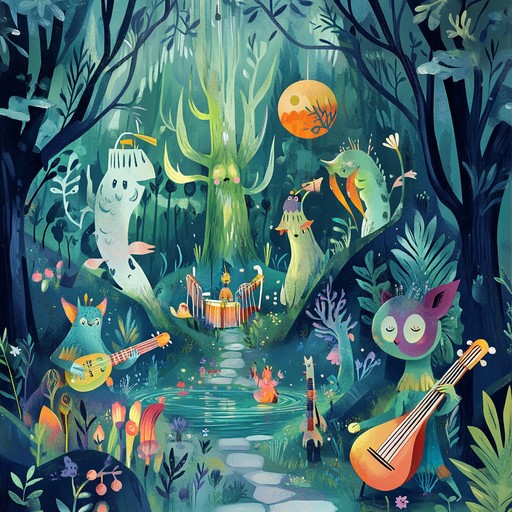 Embark on a whimsical journey through a magical world filled with playful yet dramatic elements, where every twist and turn brings new surprises and delightful challenges, all conveyed through enchanting melodies and dynamic shifts.