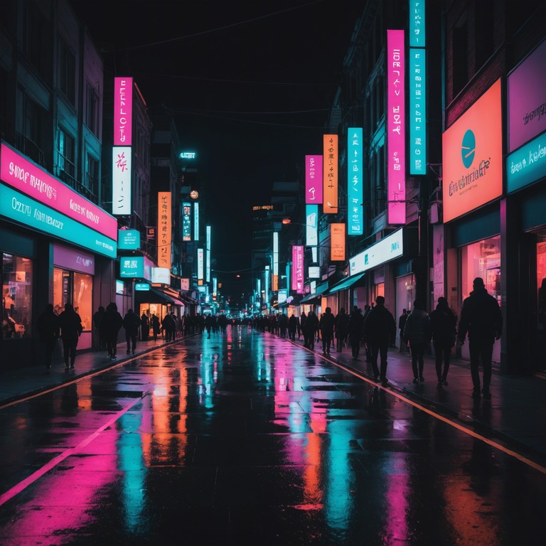 Imagine a song capturing the electric essence of a bustling city nightlife during the 80s. Neon lights reflect off wet asphalt as vibrant beats synthesize the energy of a youthful, nocturnal adventure. This track combines a sense of wonder with the unstoppable pulse of 80s synth pop