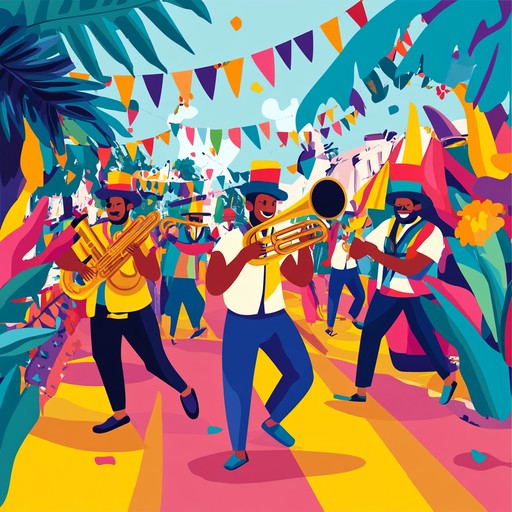 A vibrant instrumental track that blends the infectious grooves of funk with the lively atmosphere of a carnival parade. Pulsating basslines, rhythmic percussion, and bright brass melodies create an energetic and joyful soundscape that invites listeners to dance in the streets.