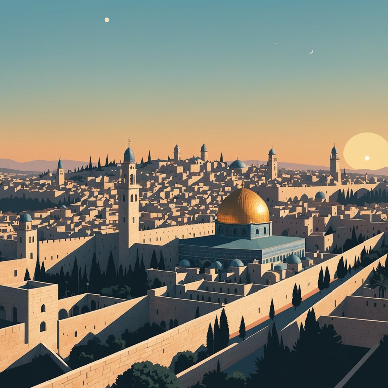 This instrumental track blends traditional jewish music with modern orchestral elements, creating a dynamic soundscape that celebrates the enduring spirit and cultural heritage of the jewish people. It features emotive violin solos, underpinned by a rich tapestry of sound that evokes the ancient streets of jerusalem, carried forward into today’s narrative of perseverance and strength.