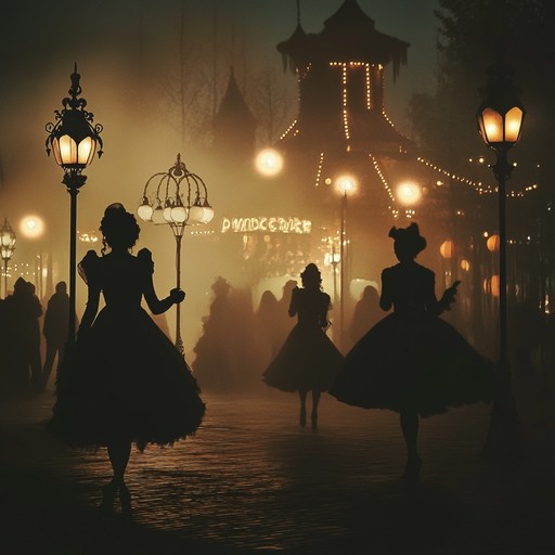 Imagine a dimly lit carnival, bathed in ghostly ambiance as spectral dancers waltz to the dark, haunting notes of an accordion. This track captures the theatrical and eerie essence of a midnight circus, weaving unsettling melodies and dramatic dynamics.