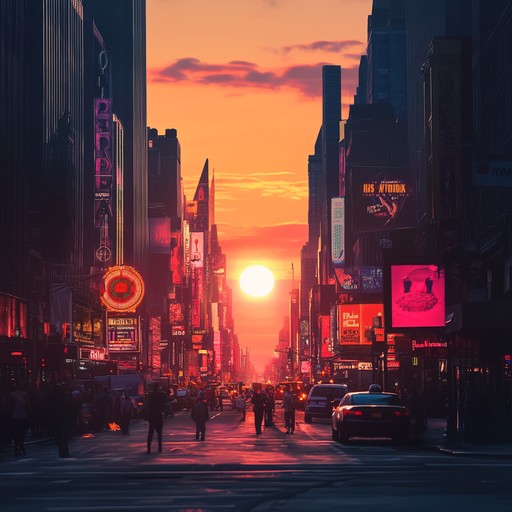 The composition captures the bustling energy of broadway as it comes alive with activity. Through dramatic orchestral crescendos and engaging trumpet melodies, it paints a picture of the theatre district's captivating morning spirit and the anticipation of a new day filled with possibilities.