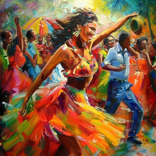 Energetic and upbeat samba instrumental featuring a vibrant rhythm section with percussive piano, acoustic guitar, and horns, guaranteed to get everyone on their feet and moving to the infectious latin beat