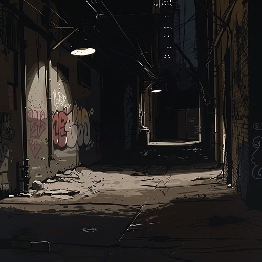 Echoes reverberate through a shadowed alley, carried by gritty guitar riffs and a foreboding bassline. The atmosphere is filled with tension and dark undertones, creating a sense of unease and brooding introspection. This grunge piece captures the essence of urban decay and raw emotion, making it perfect for an ominous and haunting experience.