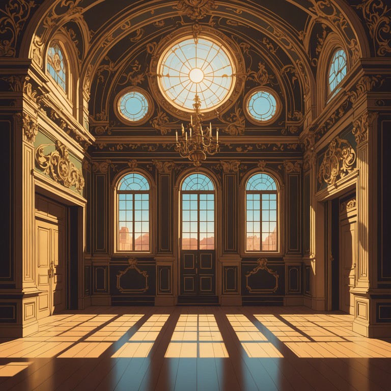 This instrumental track captures the profound elegance and grandeur of the baroque era, using classic period instruments to create a calming soundscape that feels like a gentle walk through a timeless, ornate palace. The music invites listeners into a peaceful, reflective state, reminiscent of gazing at intricate baroque architecture and art.