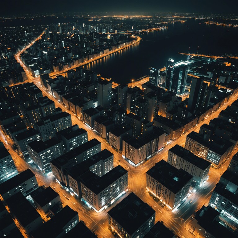 This track interweaves smooth, flowing synthesizer lines with a perceptible upbeat rhythm, crafting an atmosphere that's both modern and sophisticated. It's designed for contemplative moments in bustling urban environments, capturing the essence of night time cityscapes with a touch of elegance.