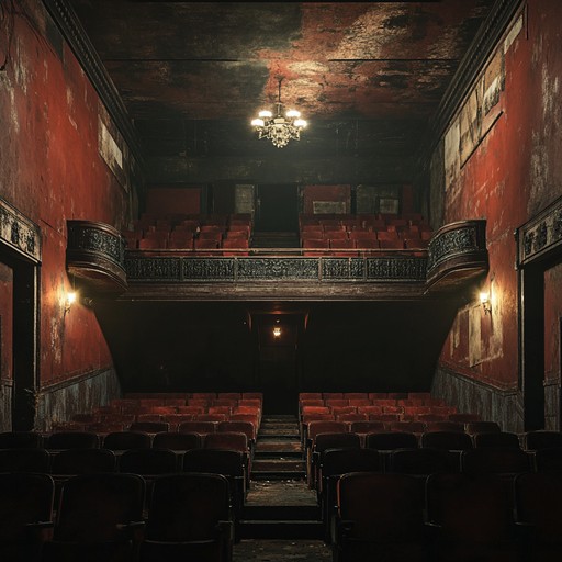 An instrumental piece featuring a haunting melody that intertwines with the eerie and melancholic ambiance of a dark cabaret. Slow moving and lush piano chords weave through the composition, creating a tranquil yet unsettling atmosphere. Perfect for late night reflections and shadowy corners of an old theatre.