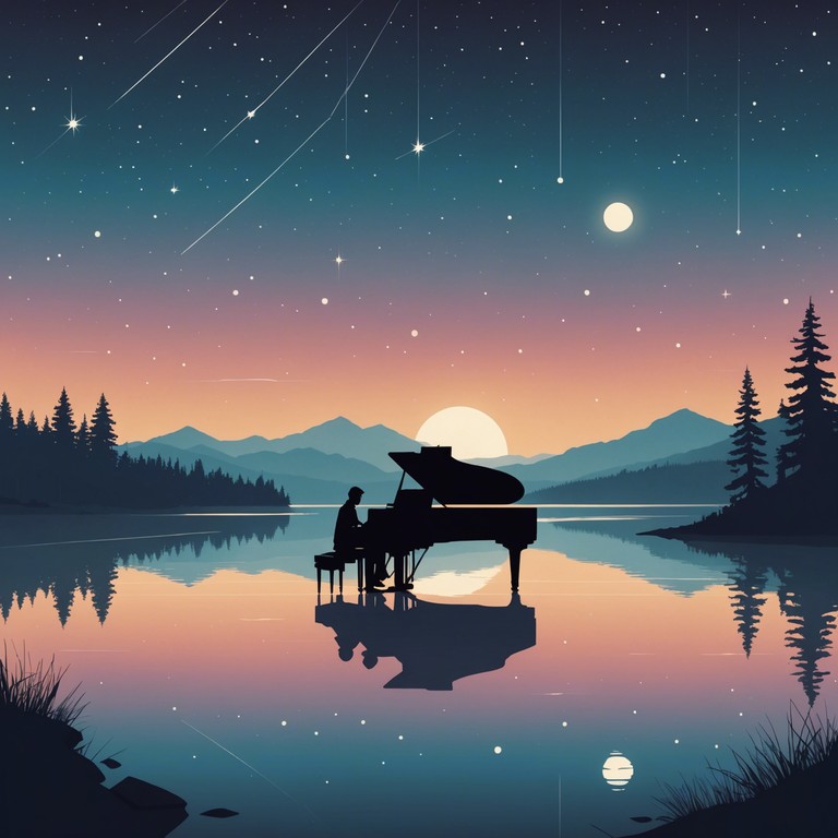 As the stars twinkle overhead, a soft piano melody invites you on a dance of quiet contemplation and profound beauty. The music’s gentle flow and subtle nuances provide a backdrop for moments of deep connection and peaceful reflection.