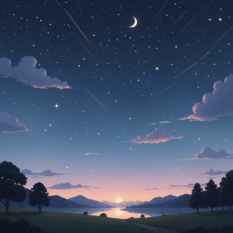 Imagine a world suspended in the soft glow of twilight, where gentle rhythms craft the background to a peaceful evening. This track uses delicate synth patterns to weave a comforting blanket of sound, paired with a subdued garage beat that guides the listener through a starlit dream.