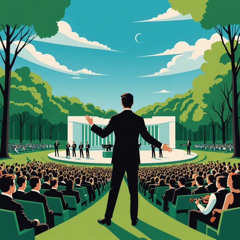 An innovative blend of classical orchestral elements with groovy funk influences, creating a modern symphonic experience that is both grand and engaging, perfect for an immersive audiovisual experience.