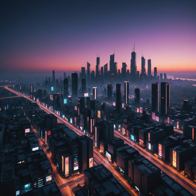 Delve into an auditory exploration of a neon drenched city at night, where each beat of the music syncs with the flashing lights, creating an immersive atmosphere that’s both thrilling and slightly disconcerting