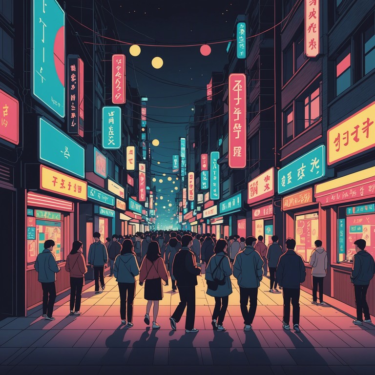 This track is a celebration of south korean culture, showcasing a perfect blend of past and present. It is designed to make listeners feel as if they are dancing through the bustling streets of seoul under glowing neon signs, with each string pluck resonating with the city's vibrant energy