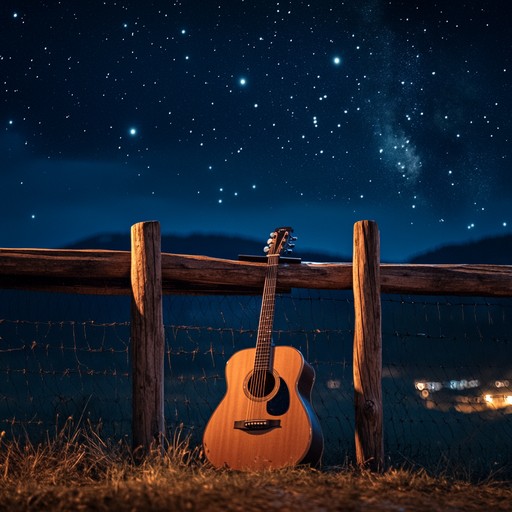 A soft acoustic guitar instrumental embodying the melancholy of being alone under expansive night skies, filled with a sense of longing and reflection.