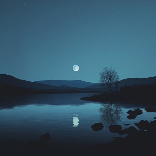 This composition features the soothing, cyclical patterns of piano chords that mimic the serene and gentle flow of moonlit water in a still pond. The piece progresses with a soft intensity, drawing the listener into a contemplative state, enveloping them in a blanket of nocturnal peace.