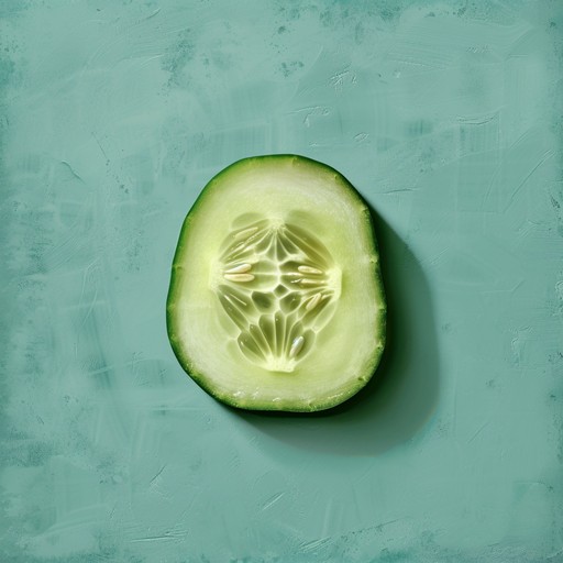 A light, refreshing instrumental piece capturing the essence of a cool cucumber. The song features crisp, clean notes reminiscent of biting into a fresh cucumber slice on a summer day. The melody is simple yet invigorating, with a hint of sweetness and a touch of earthy undertones.