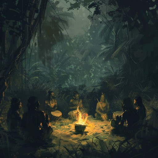 An ominous journey into the jungle night, filled with djembe rhythms and dark melodies. The track sets a menacing tone with its pulsating energy and eerie soundscapes.