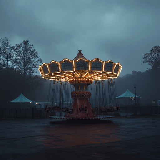 An accordion driven polka piece, full of mysterious and eerie tones, evoking visions of a haunted carnival at twilight. The playful yet unsettling melodies create a sense of whimsy intertwined with lurking shadows and ghostly apparitions.