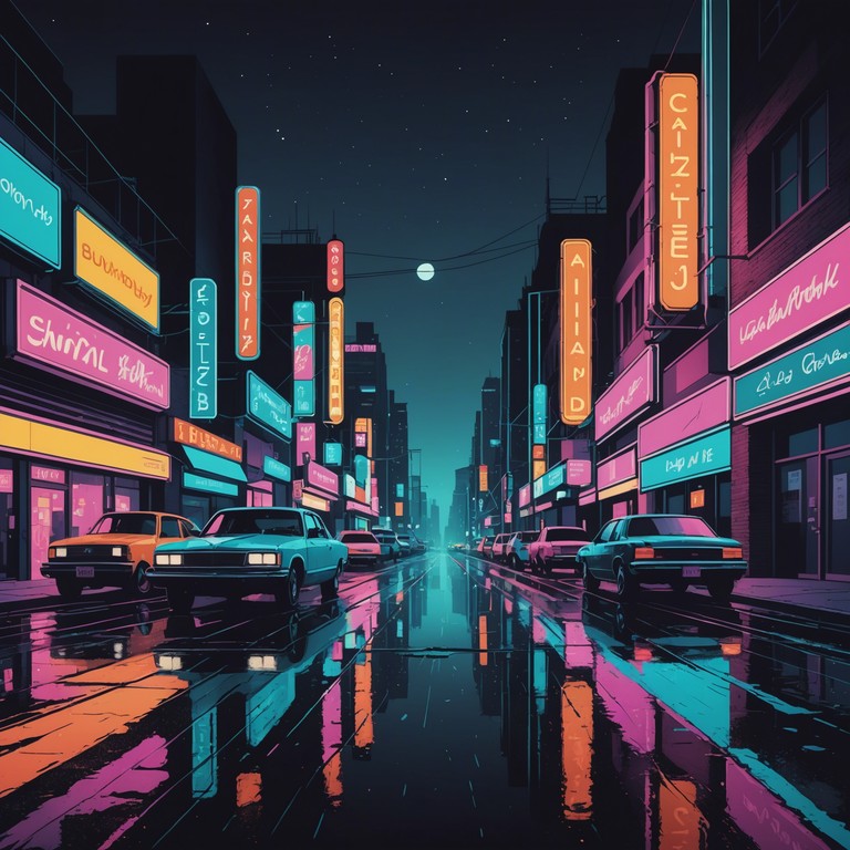 This instrumental track captures the essence of a 1980s cityscape at night, featuring vibrant and catchy synthesizer melodies that glide smoothly over an unrelenting beat, creating an atmosphere that is both nostalgic and exhilarating. The music emulates the feeling of cruising through neon lit streets with a sense of limitless possibilities.