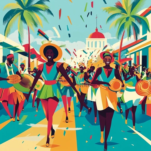 This track embodies a powerful expression of joy and celebration through an infectious progression of rhythmic beats and effervescent melodies. The composition leverages the lively sounds of traditional carnival atmospheres, imbuing them with a contemporary twist. The use of a steelpan reinforces the celebratory vibe, capturing the essence of a vibrant street parade.