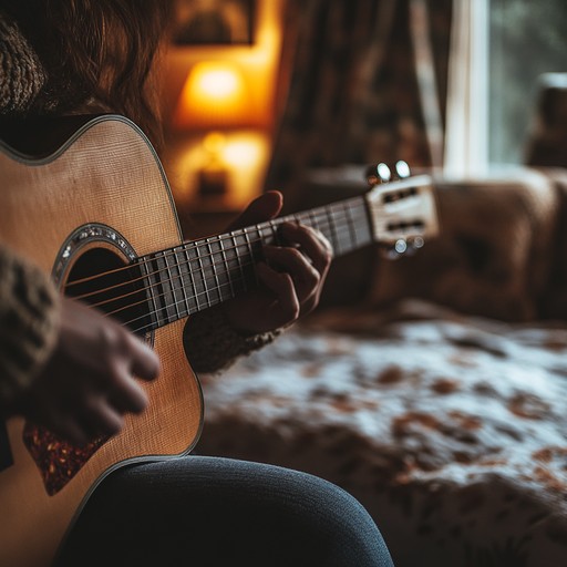 A calming piece featuring mellow acoustic guitar layered over gentle ambient sounds, embodying a serene and hopeful mood perfect for quiet moments alone.