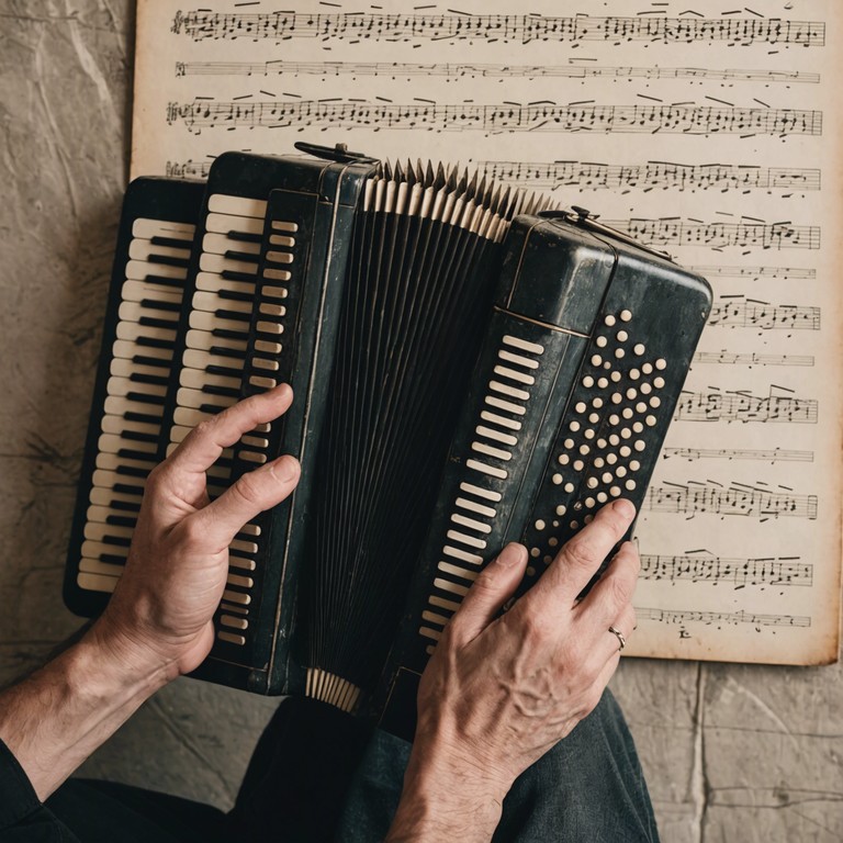 Delve deeper into the realms of nostalgia with this piece that features rich accordion harmonies, evoking a strong sentimental feeling, reminiscent of an old gramophone playing in a dimly lit room. This creative infusion aims to reconnect today's listeners with the musical essence of the past, enwrapping them in a blanket of emotional depth and simplicity.