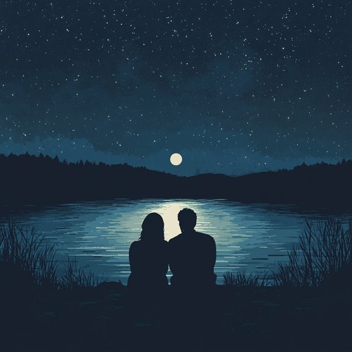 A soothing instrumental featuring a delicate piano melody that captures the warmth and intimacy of a romantic evening beneath the stars.