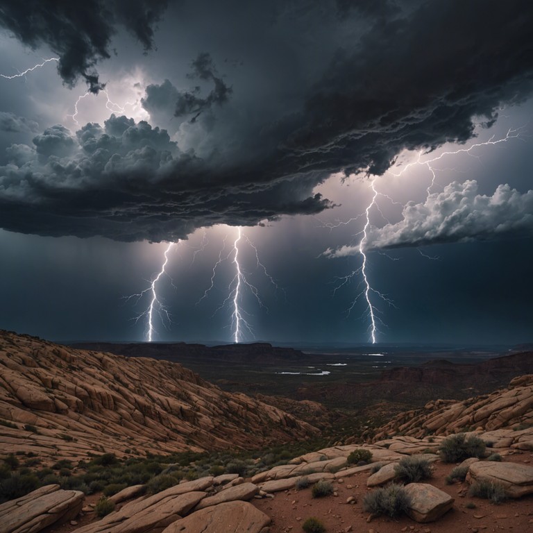 Expanding further into the theme, this version delves deeper into the wild character of a tempest, intertwining electronic synths with the traditional taiko to enhance the depth and intensity of the thunderous sounds, creating a vivid auditory experience of a storm’s powerful essence.