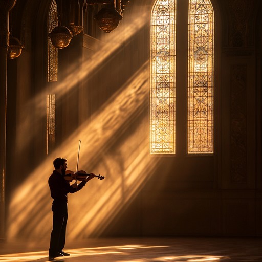 Immerse yourself in intimate klezmer melodies, where the rich, soulful strains of a violin recount time honored traditions and gentle whispers of morning prayers, evoking a serene and heartfelt experience that takes you back to the hallowed halls of a synagogue