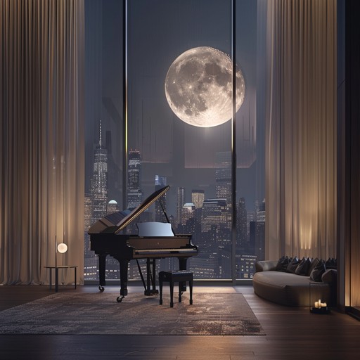 Delicate jazz melodies set against a background of ambient, torch lounge sounds, perfect for late night reflection and romantic moments. The piano leads with gentle and soothing notes, creating a calm and intimate atmosphere.