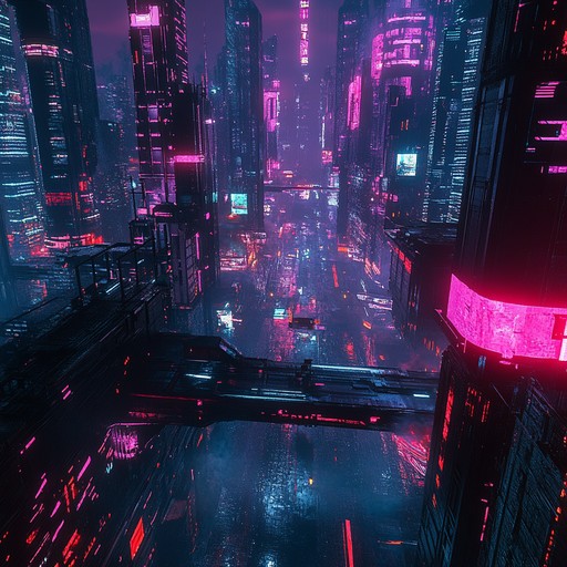 Experience ambient synths painting an aural picture of a futuristic urban landscape filled with neon glows and deep contemplation.