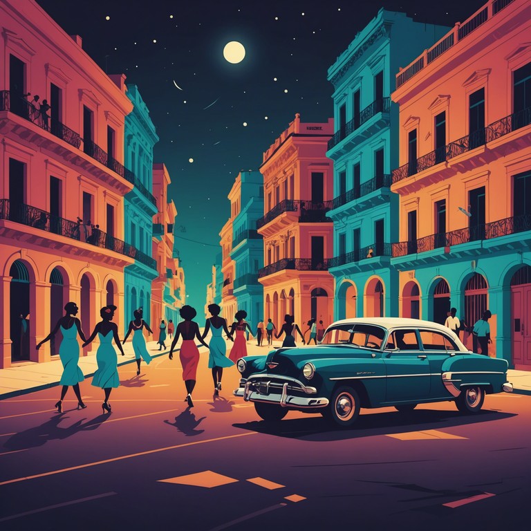 This track encapsulates the swirling emotions of excitement and anxiety in the midst of a bustling havana night. Fast paced drum beats interspersed with quick, sharp horn blasts mimic the palpitations of a racing heart as one navigates through the vibrant, high energy salsa scene of cuba. The song gradually builds in intensity, adding layers of complexity and emotion, creating an environment that's thrilling yet nerve wracking.