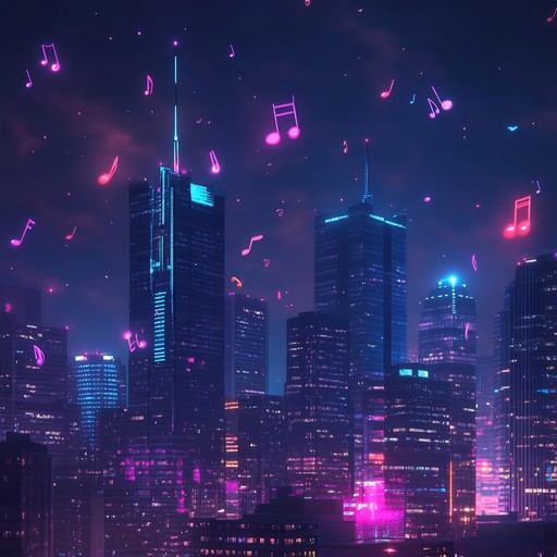 An instrumental piece that combines smooth jazz melodies with futuristic electronic elements, taking the listener on a vibrant journey through a neon lit cityscape of sound.