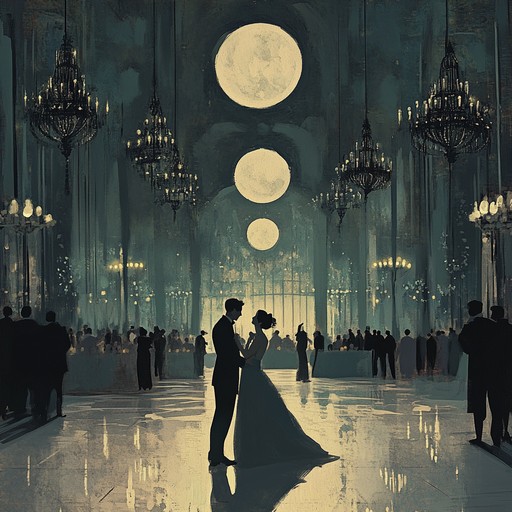 An enchanting waltz piece that captures the grace and elegance of a moonlit ballroom. The composition flows seamlessly with elegant string arrangements and a gentle piano melody. It evokes the romantic ambiance of a grand ballroom where dancers glide effortlessly across the floor, bathed in the soft glow of moonlight.